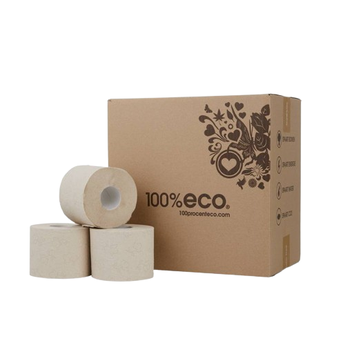100% eco - ongebleekt en gerecycled wc-papier, keukenrollen en tissues