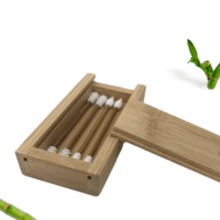 Blokzeep - Bamboe herbruikbare wattenstaafjes (4 stuks) inclusief bamboe doosje