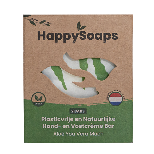 Happy Soaps - Hand- en Voetcrème Bar – Aloë You Vera Much (40gr)