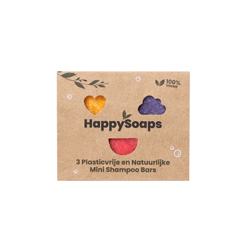 Happy Soaps - Sleeve met Mini Shampoo Bars (3 stuks)