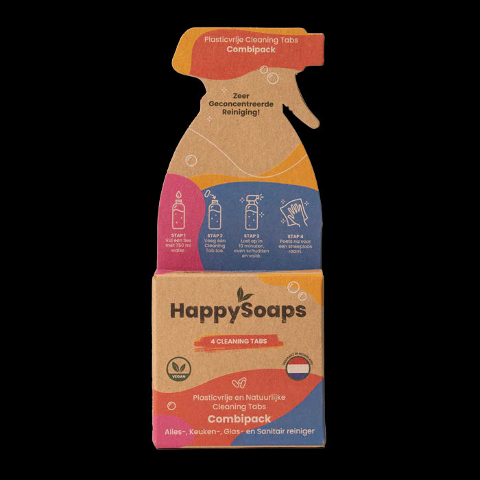
                  
                    Happy Soaps - Cleaning Tabs - Combipack - Alles-, Keuken-, Glas- en Sanitairreiniger
                  
                